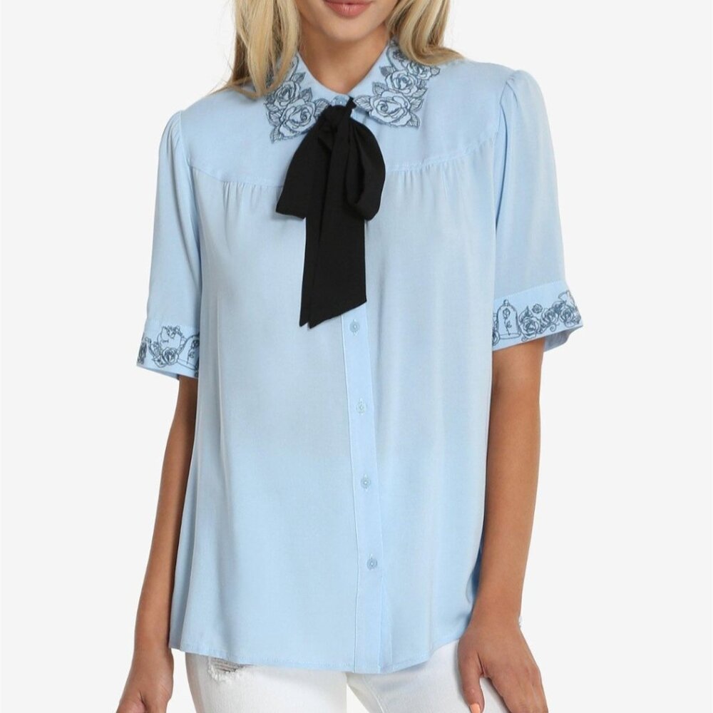 Beauty and the beast button up blouse
